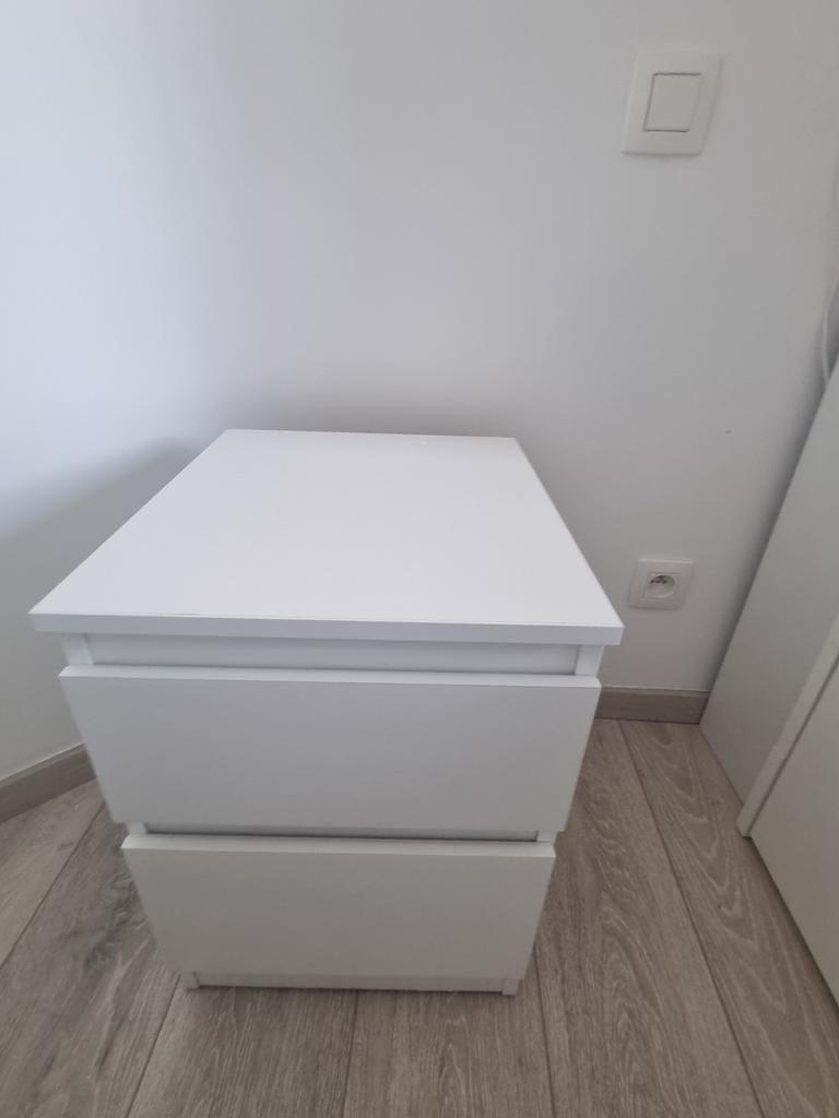 2 Table de chevet blanc, Maison & Meubles, Chambre à coucher | Tables de chevet, Enlèvement, Comme neuf