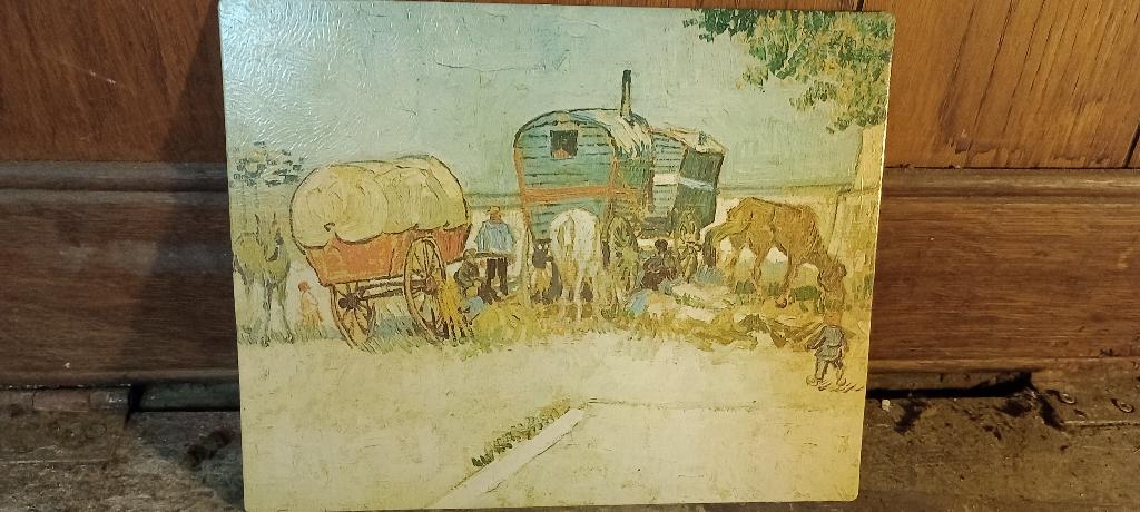 Reproduction Van Gogh Les Roulottes 25x20cm, n26, Antiquités & Art, Art | Peinture | Classique, Enlèvement ou Envoi, Impressionniste