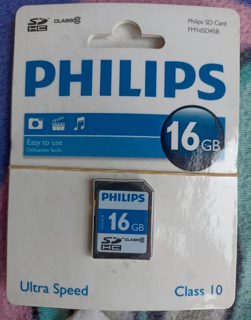 Officiële Philips geheugenkaart van 16 GB klasse 10, SD, Philips, Nieuw, Ophalen of Verzenden