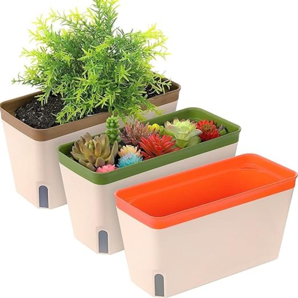 Set van 3 rechthoekige bloempotten GRATIS LEVERING