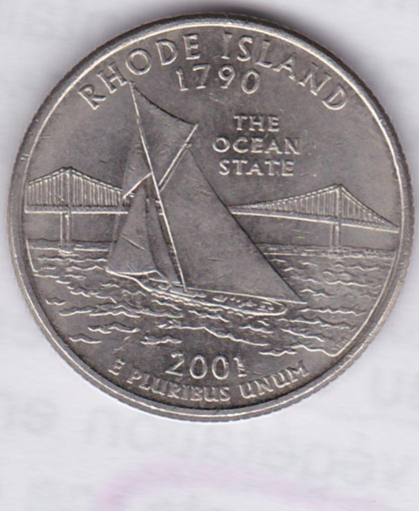 Monnaie USA : 25 cents 2001 P - Rhode Island, Enlèvement ou Envoi, Amérique du Nord, Monnaie en vrac