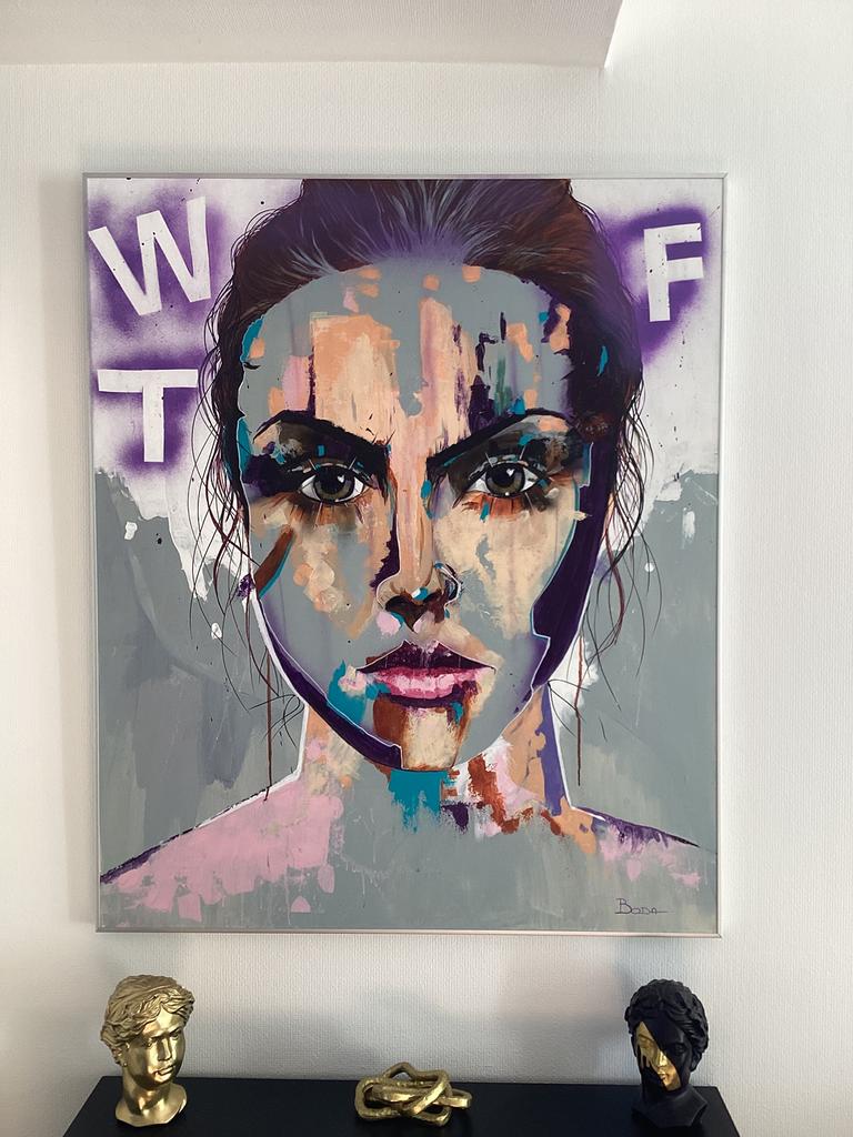 Groot schilderij met kader, Antiek en Kunst, Kunst | Schilderijen | Modern, Ophalen