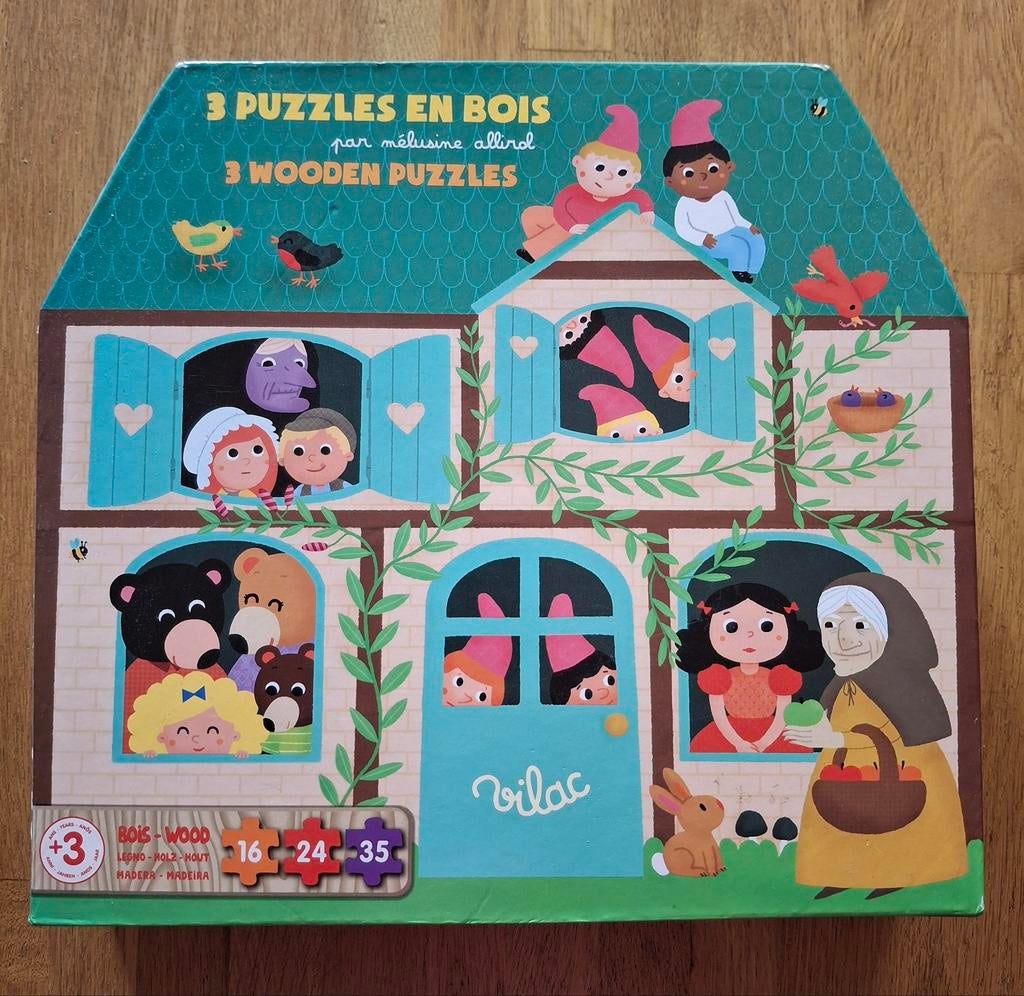 Vilac drie houten puzzels., Kinderen en Baby's, Ophalen