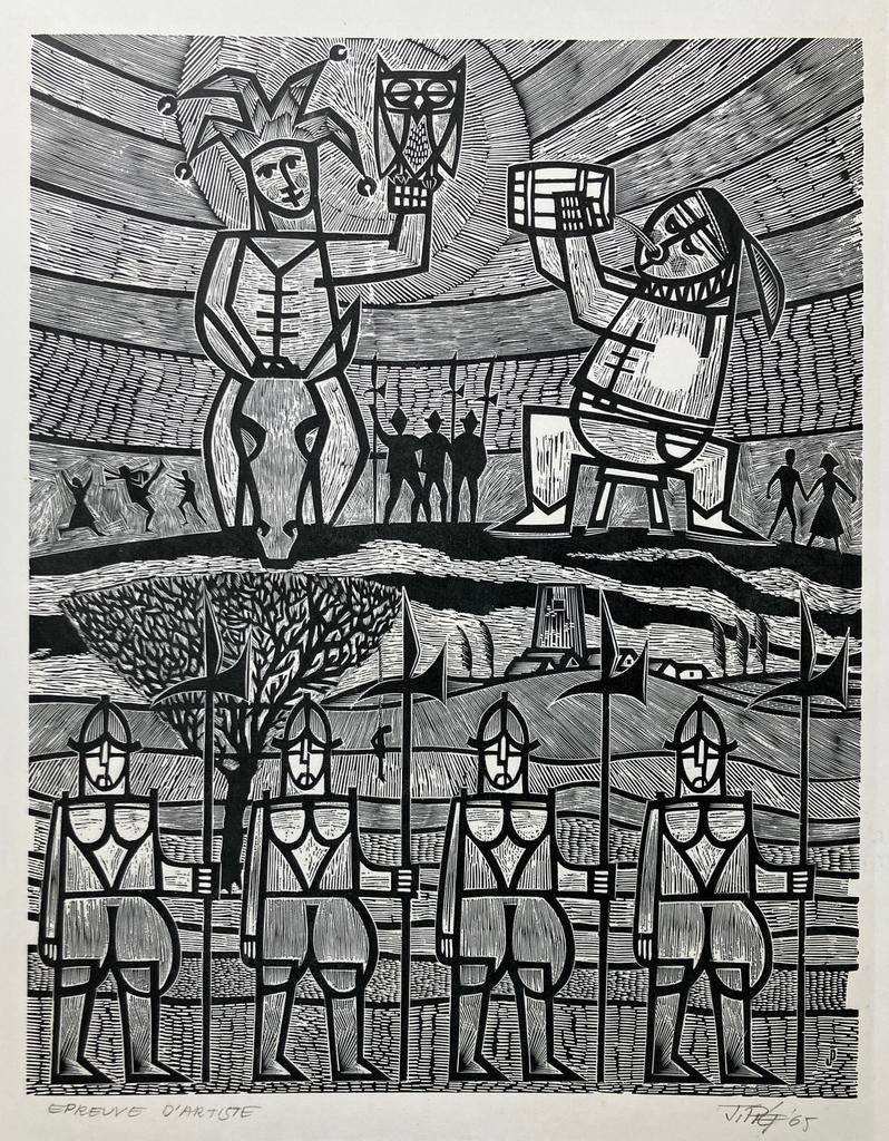 Houtsnede Piet Janssens (1933-2005), Ophalen