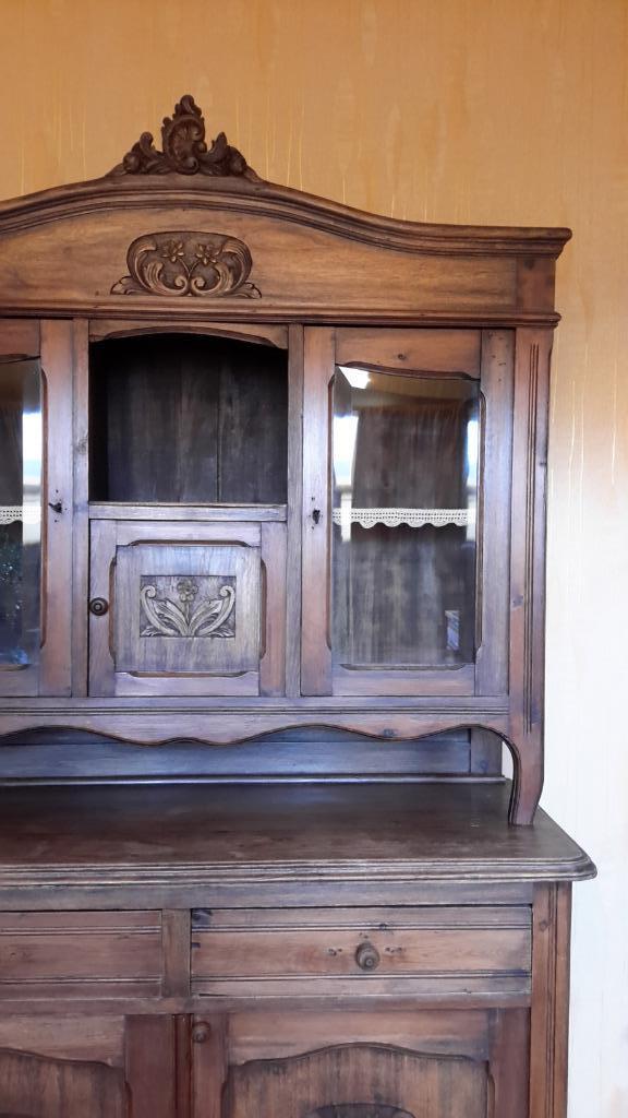 ARMOIRE ANCIENNE 2 pièces Vitrine ancienne Liège deuxcorps, Enlèvement
