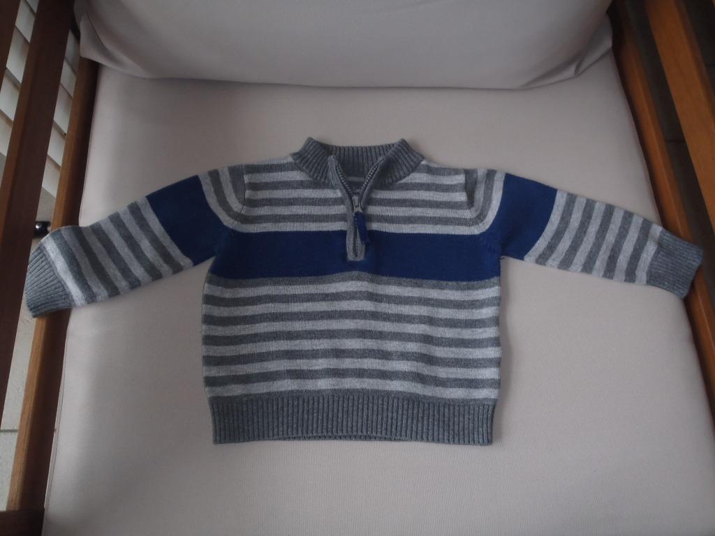 grijze trui met lijnen maat 68, Kinderen en Baby's, Babykleding | Maat 68, Ophalen, Zo goed als nieuw, Jongetje, Truitje of Vestje