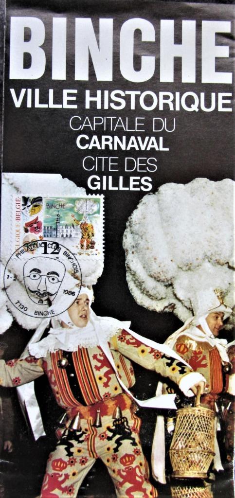FOLDER CARNAVAL BINCHE MET POSTZEGEL 1986, Enlèvement ou Envoi, Affranchi, Autres thèmes