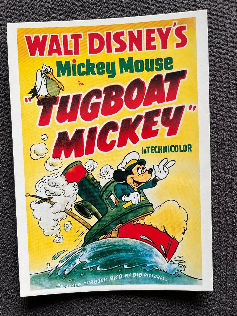 Postkaart Mickey Mouse Tugboat, Verzenden, Mickey Mouse