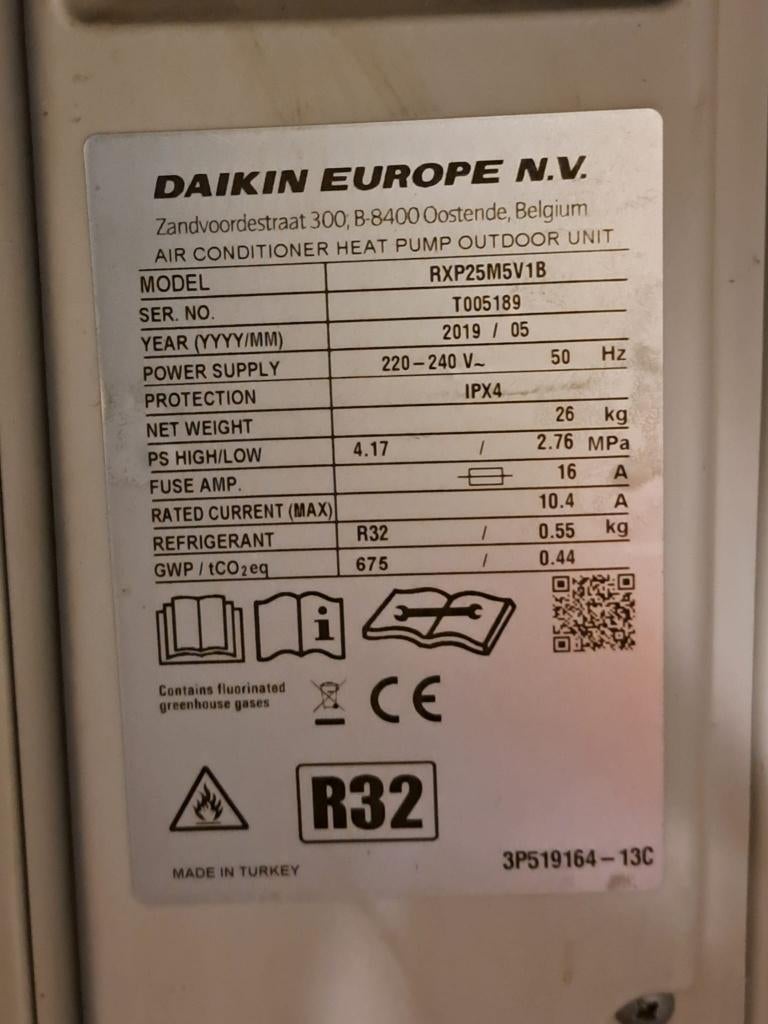 RXP25 - unité extérieure R32 - pompe à chaleur, Bricolage & Construction, Chauffage & Radiateurs, Enlèvement, Utilisé, Autres types