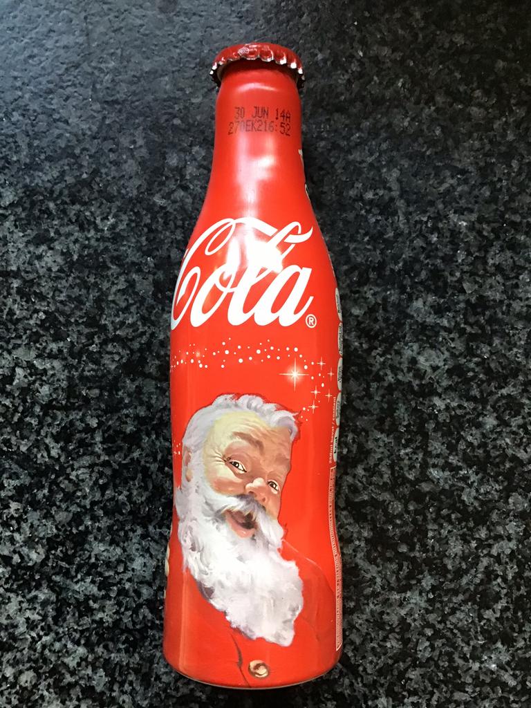 Metalen cola flesje met dop, Verzamelen, Ophalen of Verzenden, Gebruikt