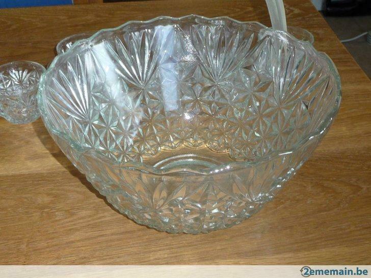 Ancien service à punch ou sangria - saladier, tasses, louche, Enlèvement ou Envoi, Utilisé