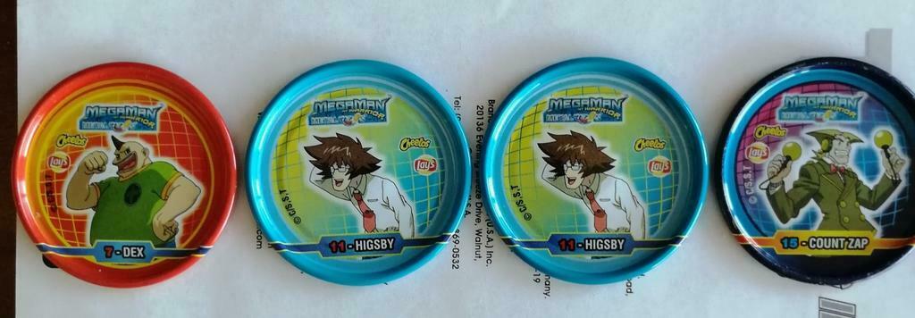 4 Megaman metal Tazos, Verzamelen, Ophalen of Verzenden