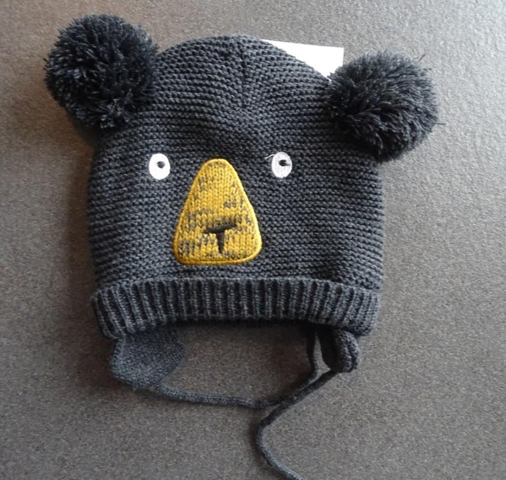 Donkergrijze warme muts in de vorm van een beer (nieuw), Enfants & Bébés, Vêtements de bébé | Bonnets, Écharpes & Moufles, Neuf