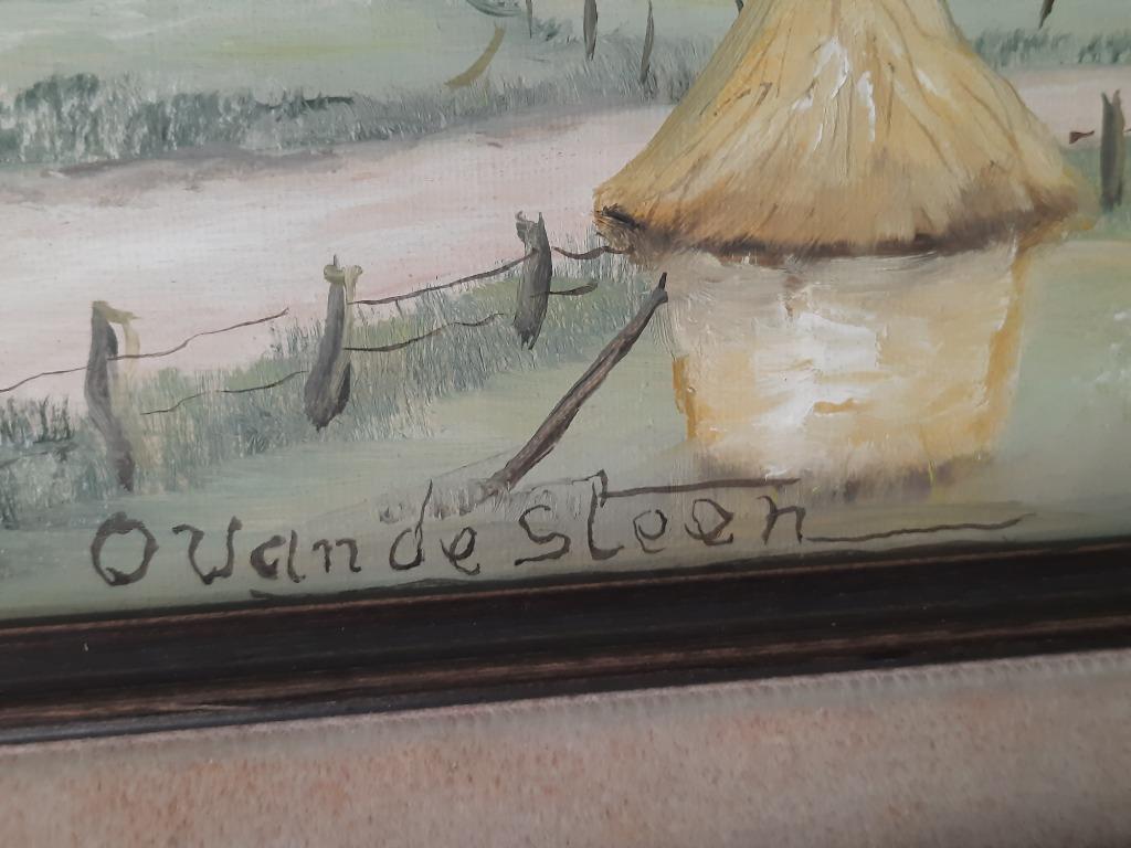 schilderijtje Omer Van De Steen, Minder dan 50 cm, Oorspronkelijke maker, Ophalen of Verzenden, Zo goed als nieuw