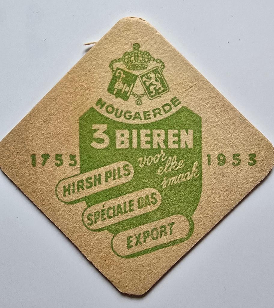 Hougaerde 1953 sous-bock bierviltje bierdeckel coaster, Enlèvement ou Envoi, Utilisé, Sous-bock