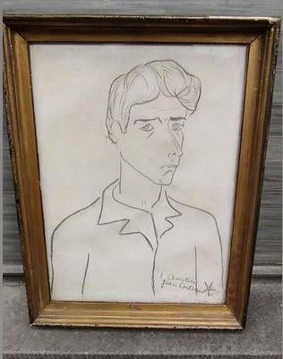 Dessin personnage Signe jean cocteau, Antiek en Kunst, Ophalen of Verzenden