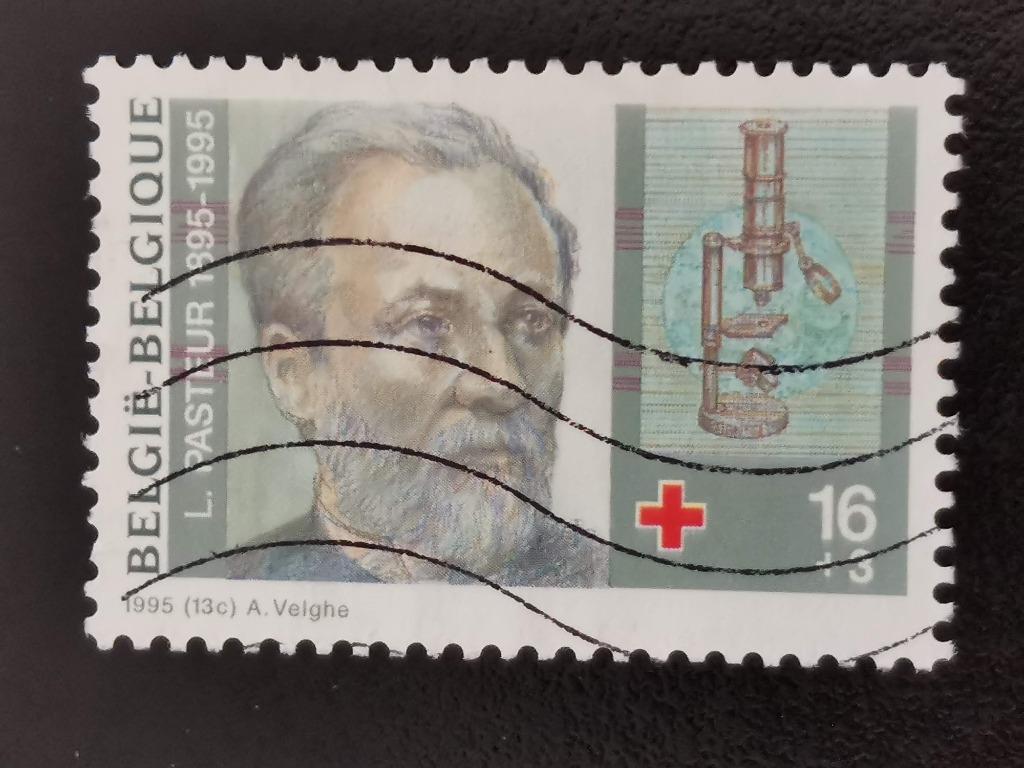 Belgie 1995 - Belgische Rode Kruis - Louis Pasteur, Ophalen of Verzenden, Gestempeld, Rode kruis