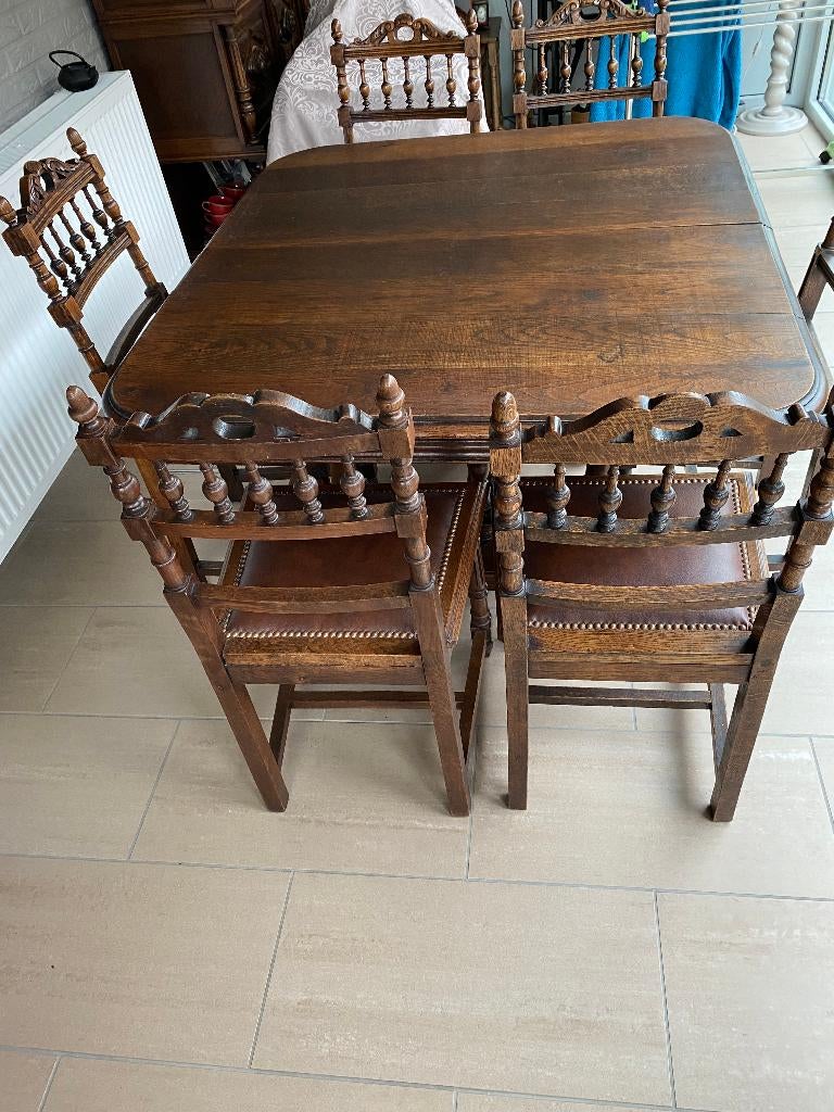 Antieke rustieke tafel in vol hout, Antiek en Kunst, Ophalen