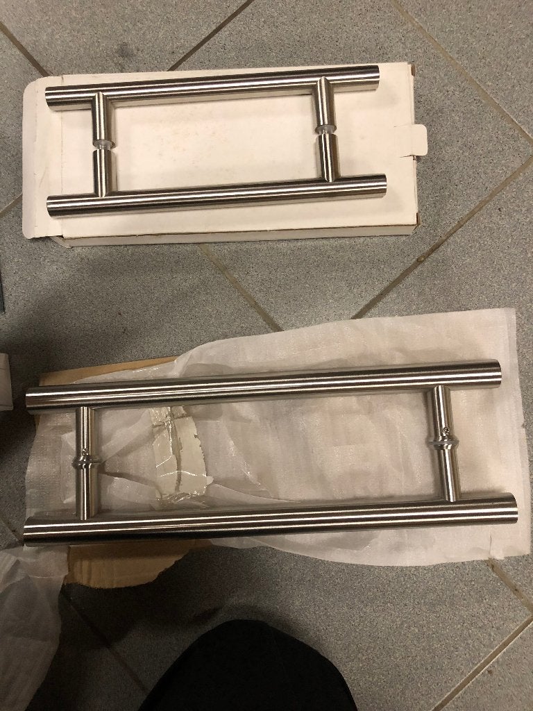 Inox deurtrekkers voor glazen deur, Doe-het-zelf en Bouw, Hang- en Sluitwerk, Ophalen, Nieuw, Inox