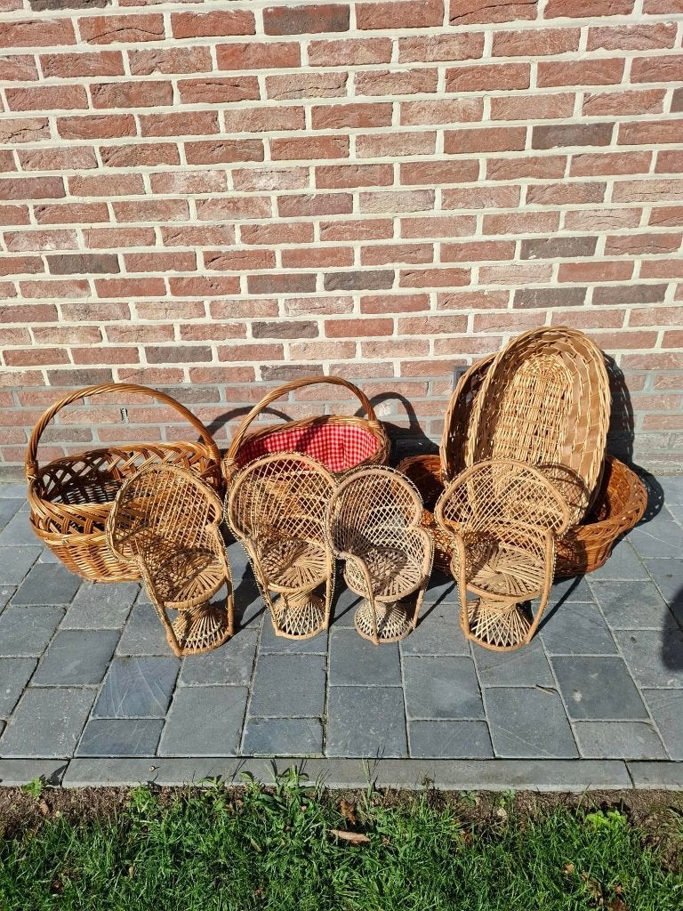 Rieten manden, Huis en Inrichting, Ophalen, Gebruikt, Riet, Mand