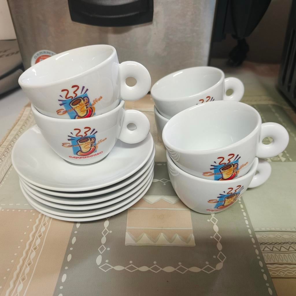 Set de 6 tasses cappuccino avec assiettes, Enlèvement ou Envoi