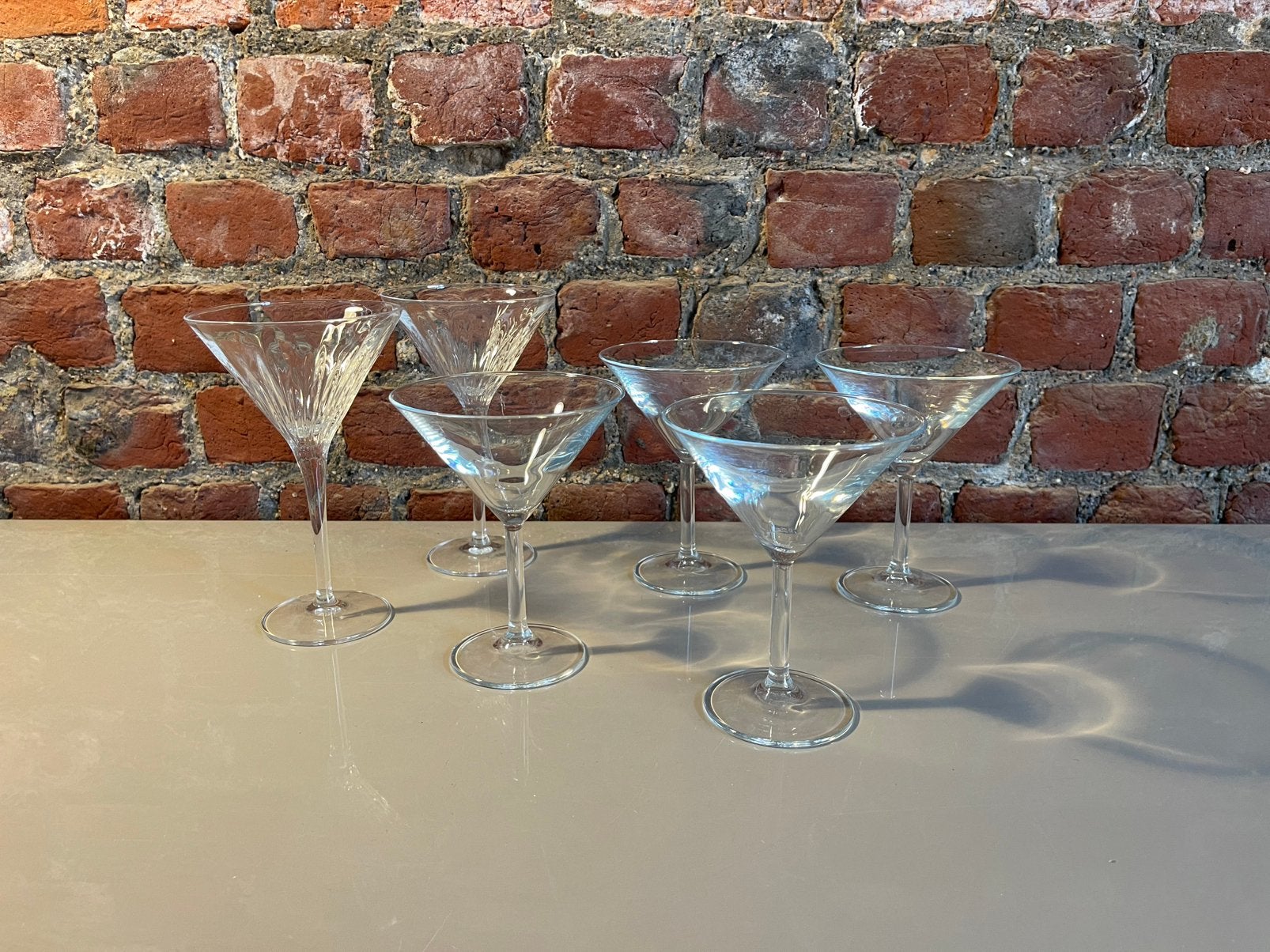Lot 6 verres à martini/cocktail dont Luigi Bormioli Italie, Ophalen, Zo goed als nieuw