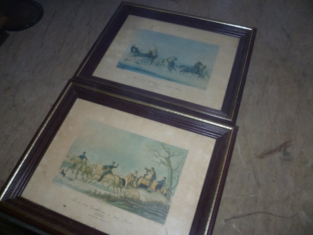6 OUDE KADERS MET JACHTTAFERELEN, Ophalen