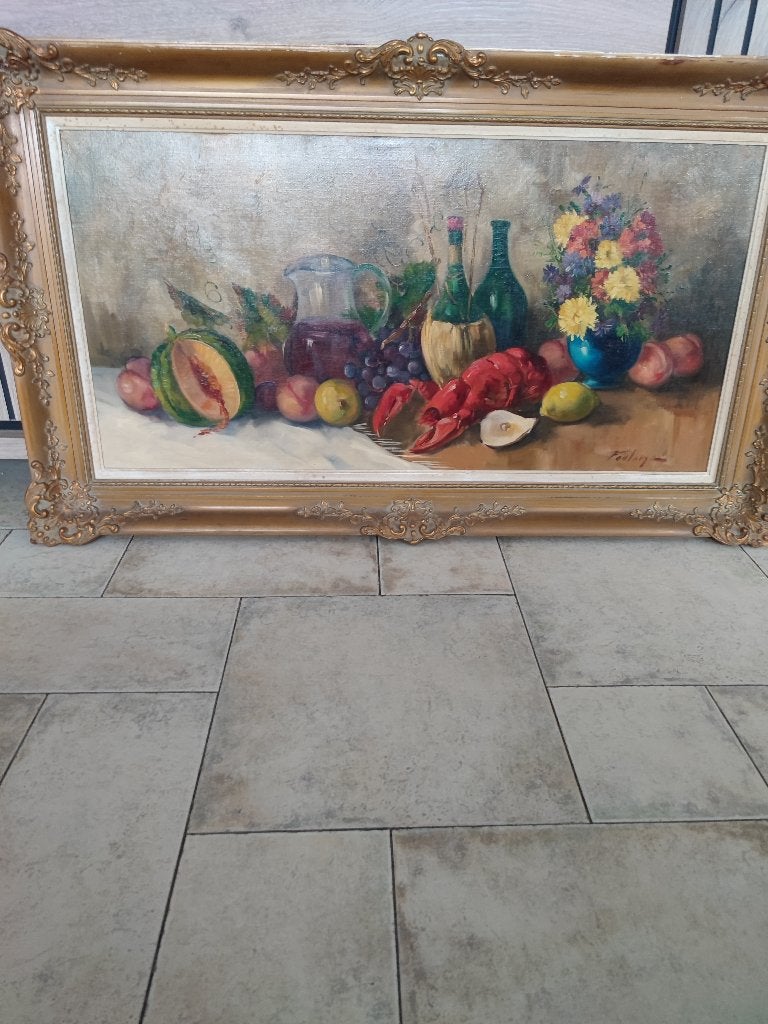 Schilderij, Antiquités & Art, Enlèvement, Nature morte, Peint à la main, Toile