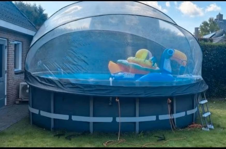 Zwembad met koepel 488x110 cm, Enlèvement, Utilisé, Piscines hors sol, 80 à 120 cm