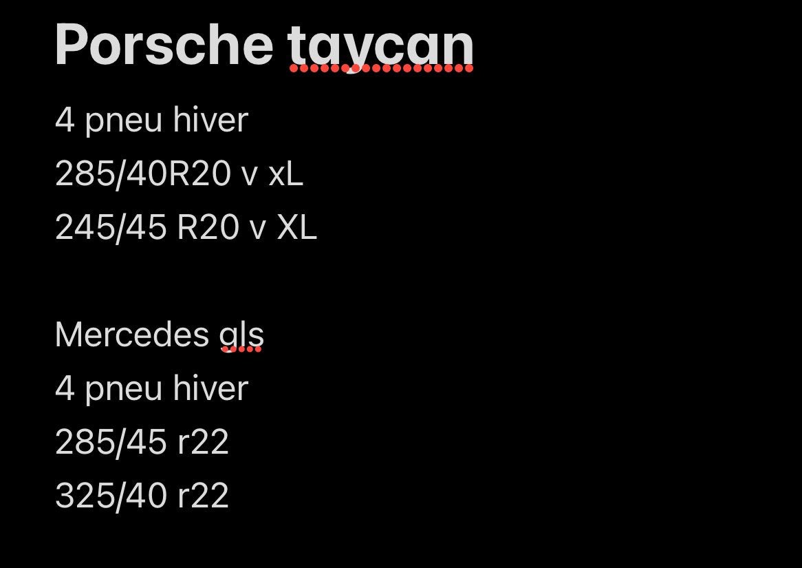 Pneu porsche taycan et GLS, Ophalen