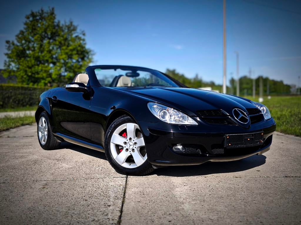 Mercedes-benz slk200 cabrio, Auto's, Mercedes-Benz, Beige, Cabriolet, Lederen bekleding, Zwart