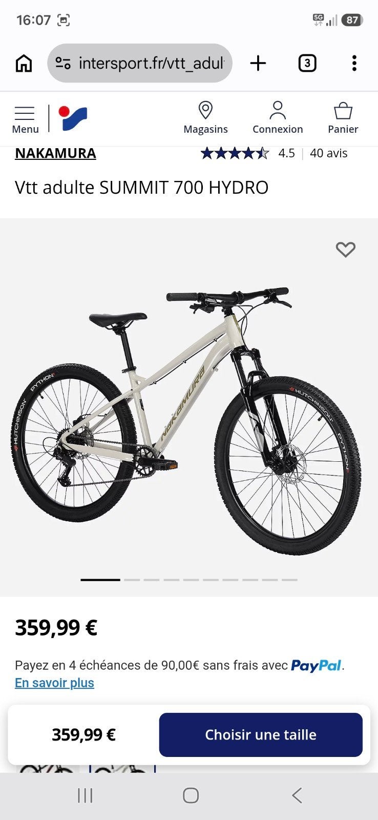 Vtt nakamura summit hydro Taille xl  1*9vitesses