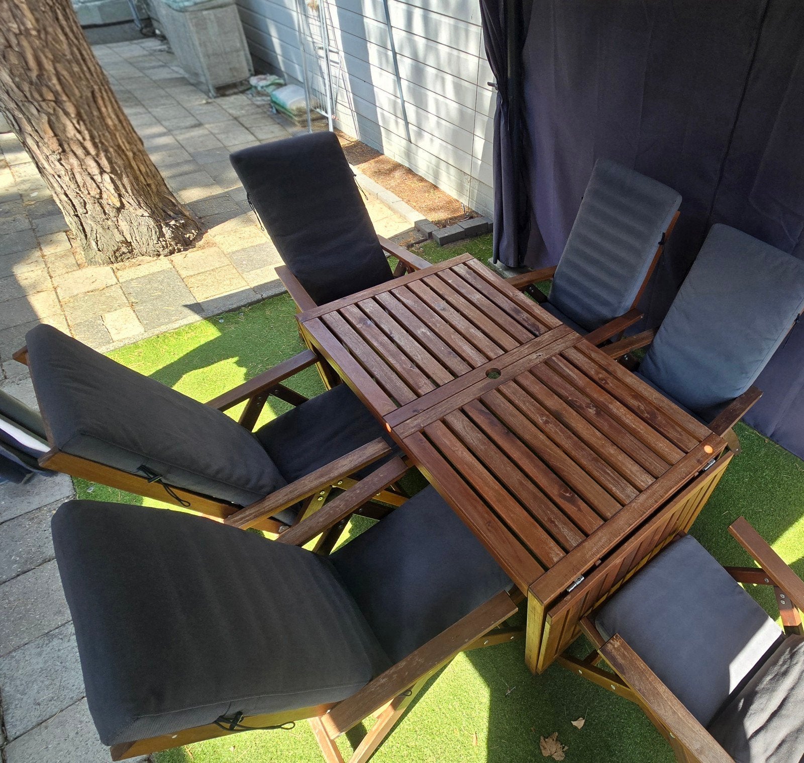 Set de jardin, Enlèvement, Utilisé, Bois, Pliant