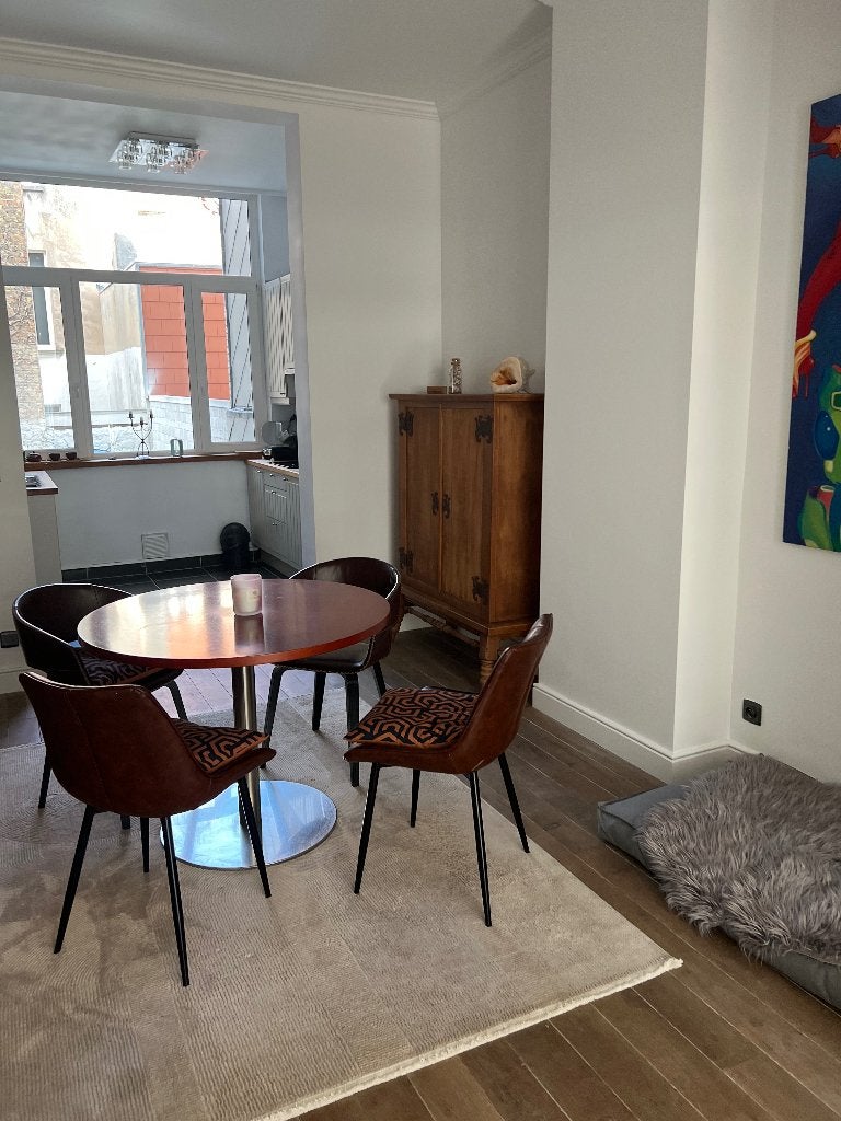 ronde tafel 1m diameter, kersen hout, Ophalen, 100 tot 150 cm, Rond, Zo goed als nieuw