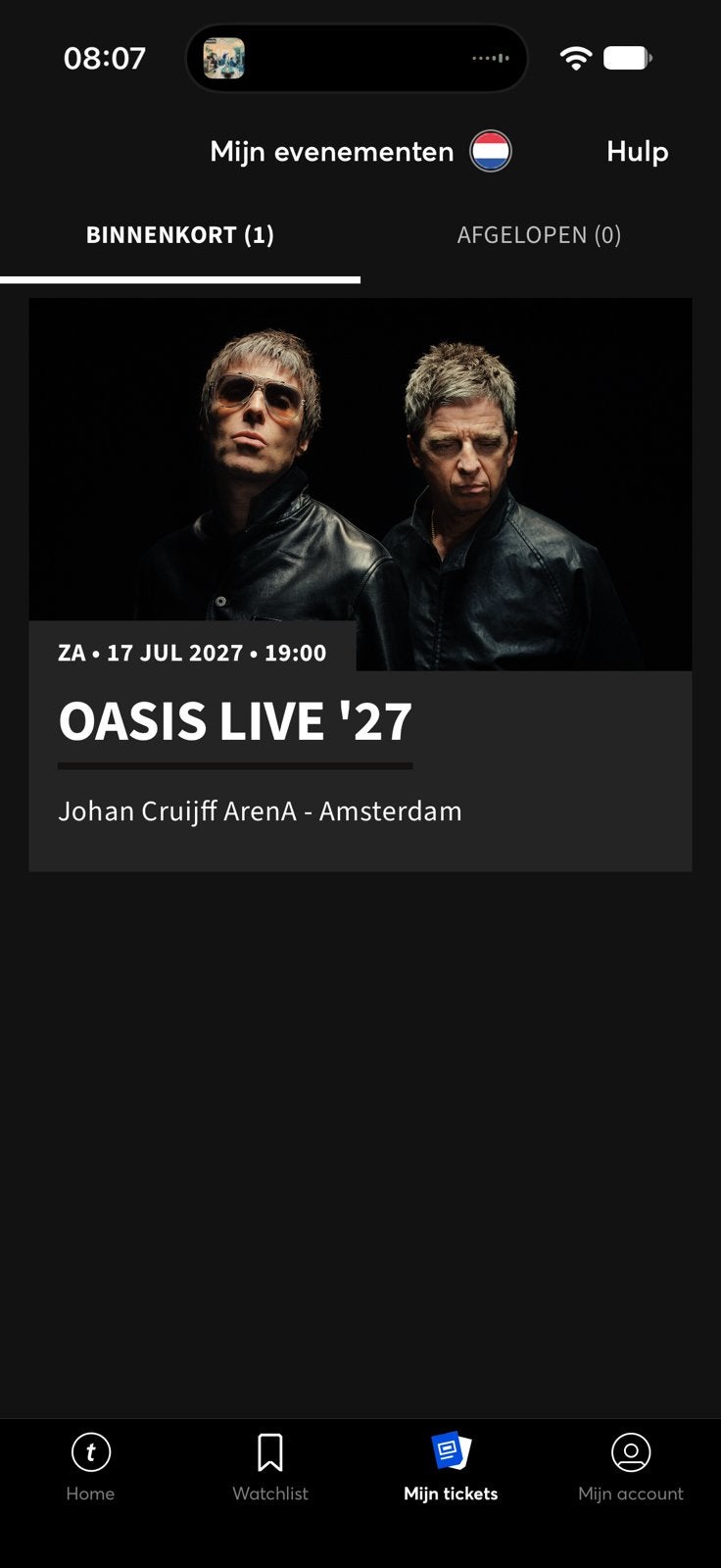 Billets Oasis Amsterdam Live '27, Tickets & Billets, Deux personnes, Juillet