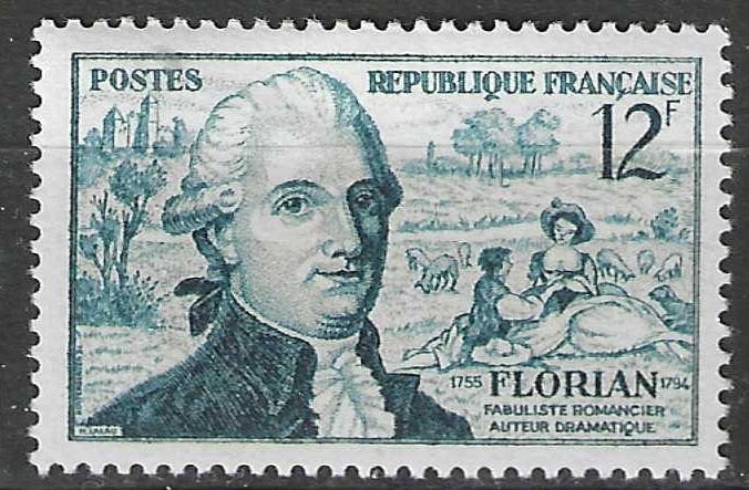 Frankrijk 1955 - Yvert 1021 - J.P. Claris de Florian (PF), Verzenden, Postfris
