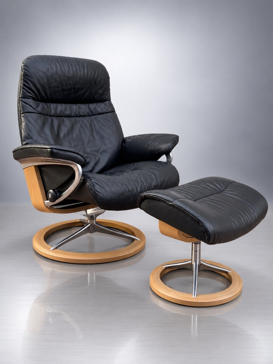 Magnifique fauteuil inclinable et tabouret Stressless, Enlèvement ou Envoi, Scandinavisch, Cuir, Une personne