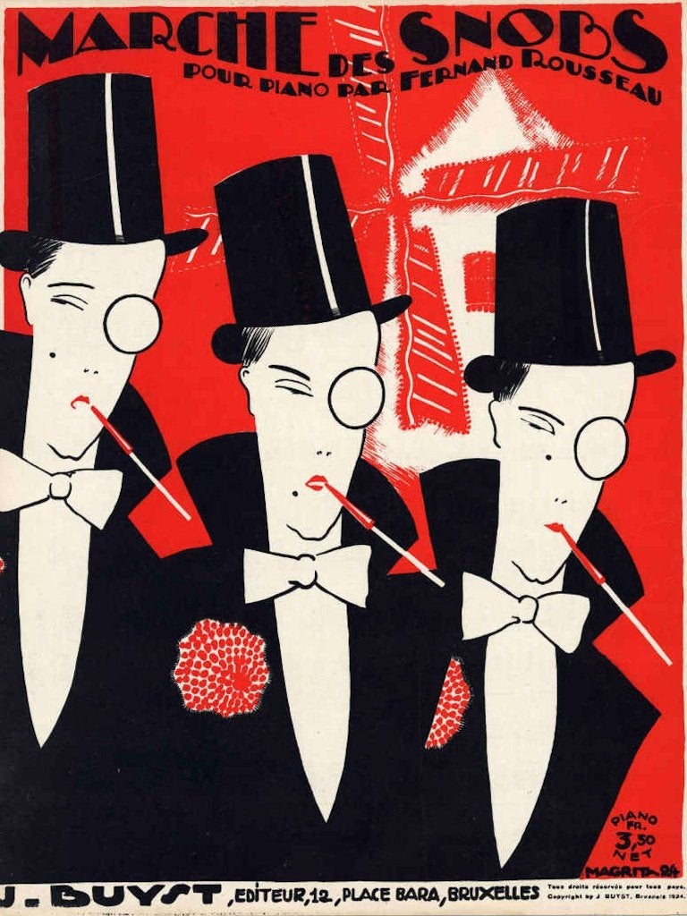 MAGRITTE René - Partition MARCHE DES SNOBS (1924), Enlèvement ou Envoi, Édition limitée, Lithographie, Portraits et figures