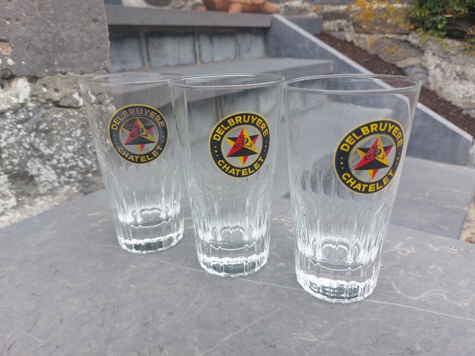 lot : 3 verres Delbruyere Chatelet 1930/40', Enlèvement ou Envoi, Comme neuf, Verre ou Verres, Autres marques