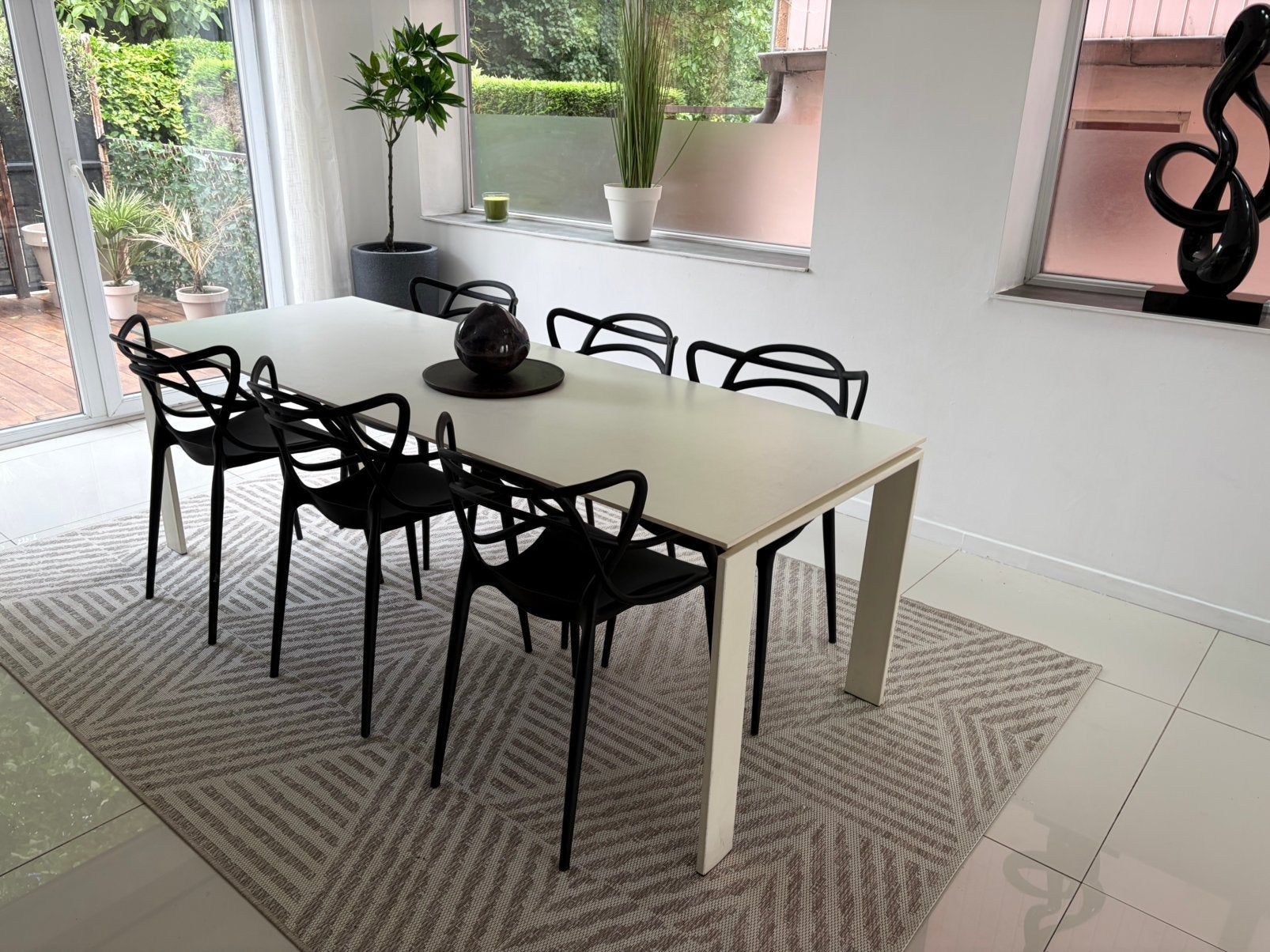 Table Kartell Four + 6 chaises, Enlèvement, Utilisé
