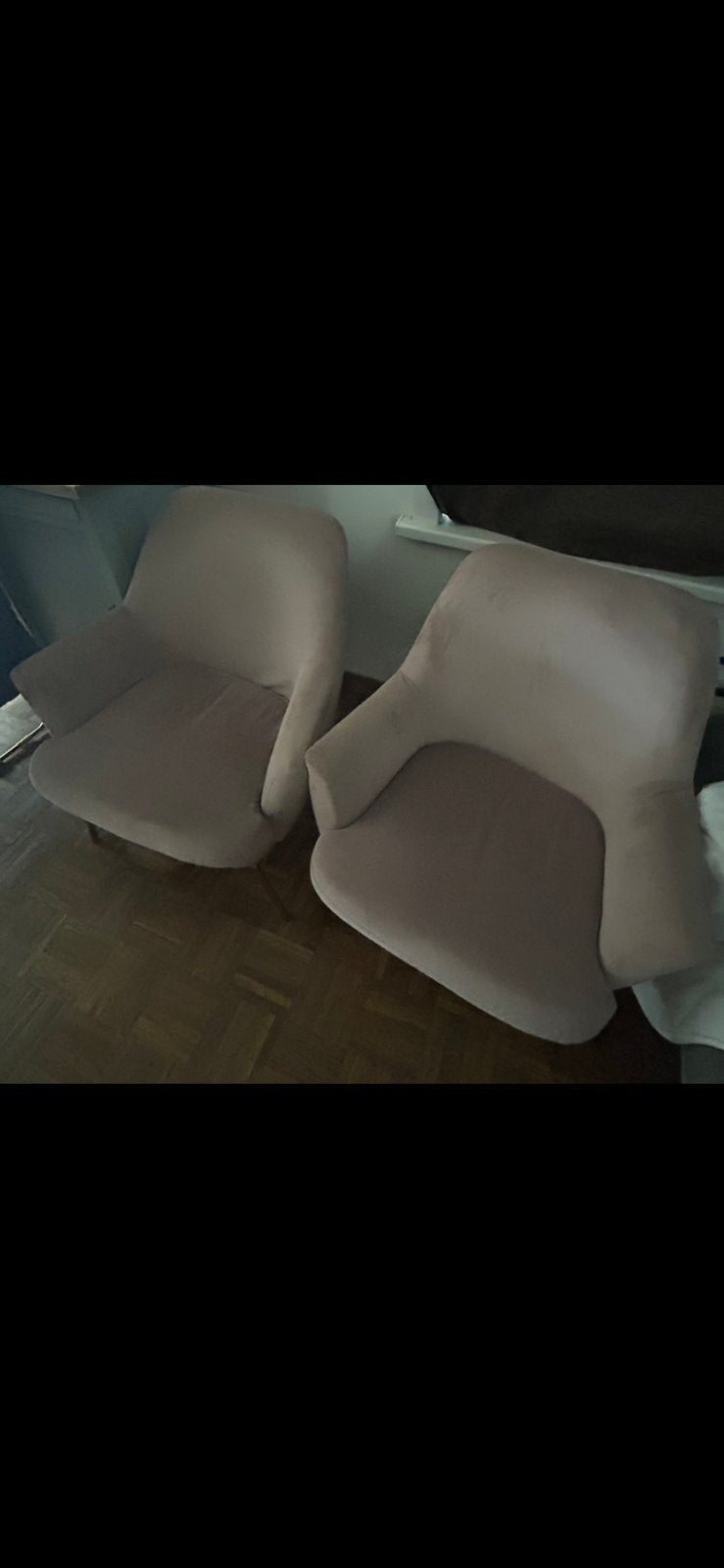2 stoelen in oudroos met gouden poten., Ophalen, Gebruikt, Twee, Overige kleuren