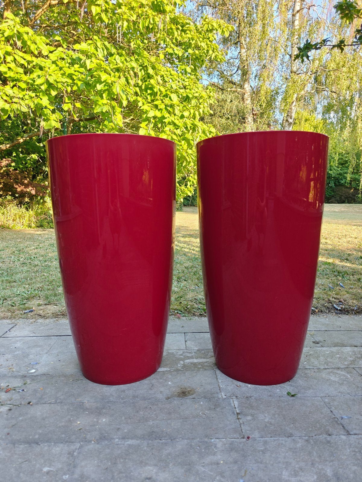 Set van 2 Elho bloempotten, rood, 63L, Ophalen, Kunststof, Tuin