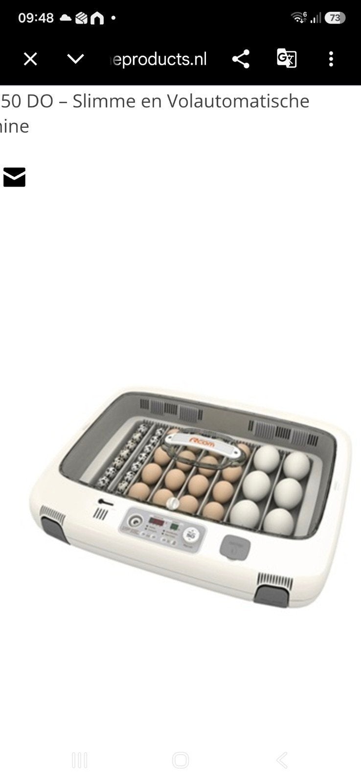 Broedmachine R-com 50, Dieren en Toebehoren, Ophalen, Zo goed als nieuw, Broedmachine