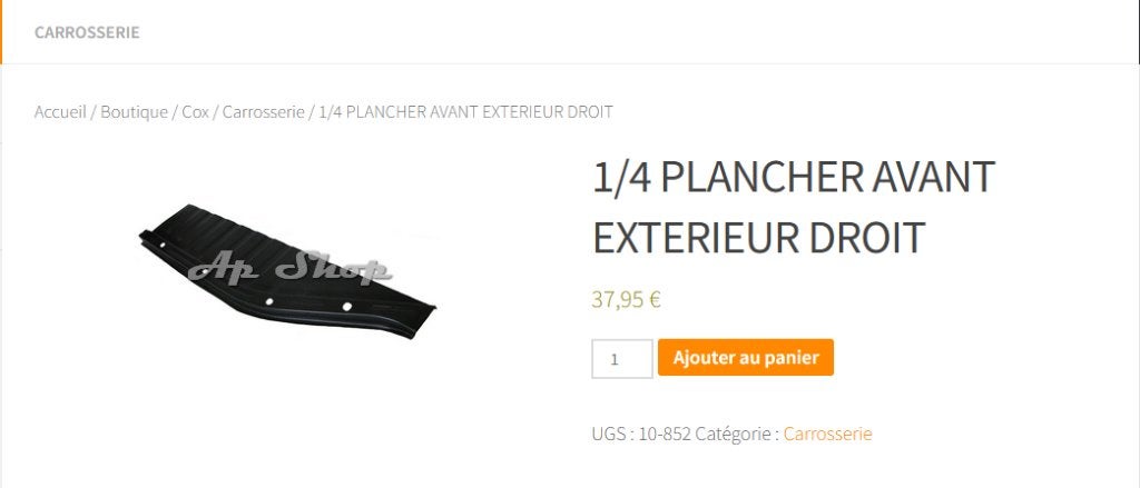 VW Coccinelle - 1/4 plancher avant (2), Autos : Pièces & Accessoires, Enlèvement, Neuf, Avant, Volkswagen