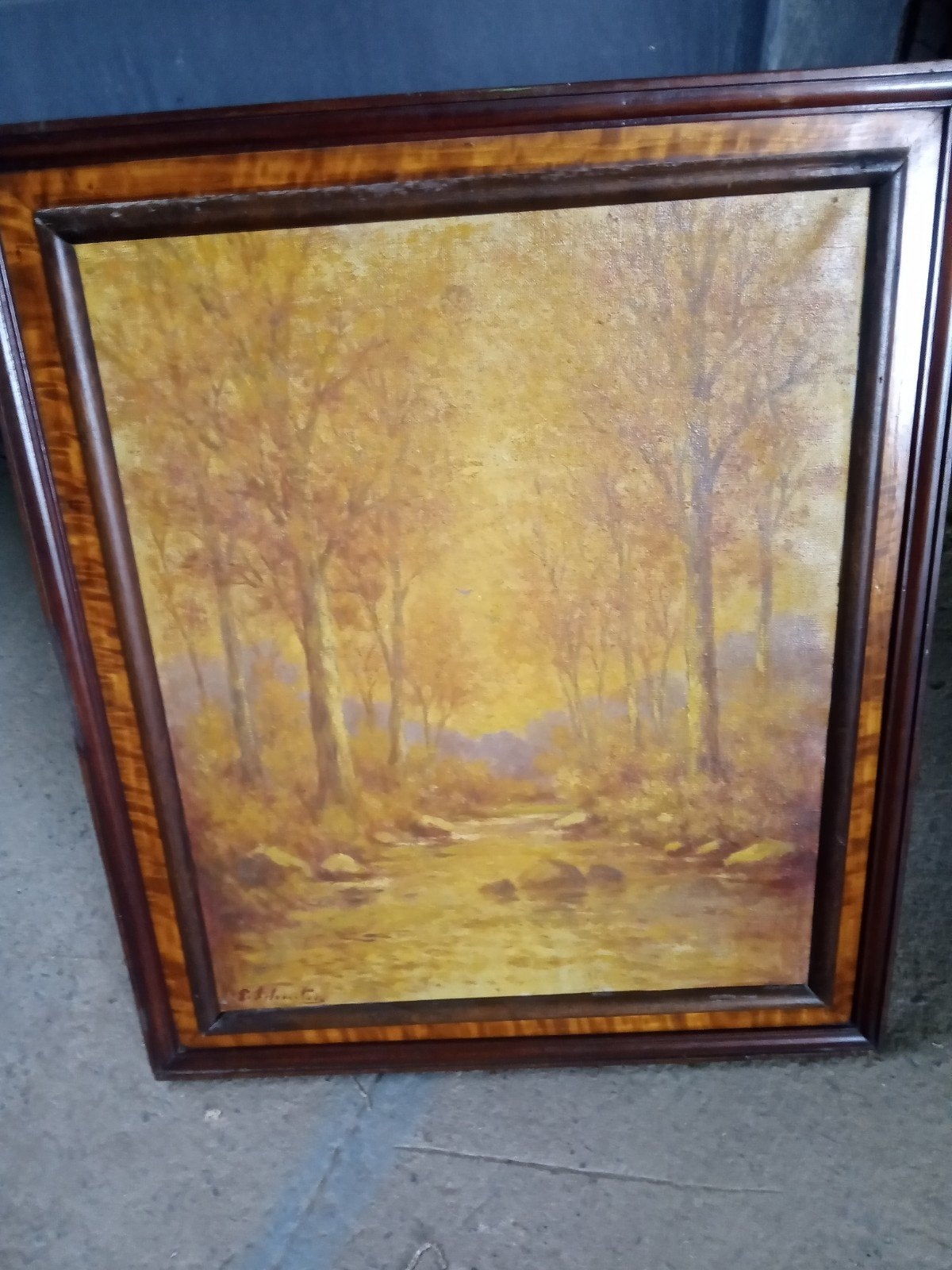 getekende schilderij, Antiek en Kunst, Ophalen, Doek, Gesigneerd, Landschap