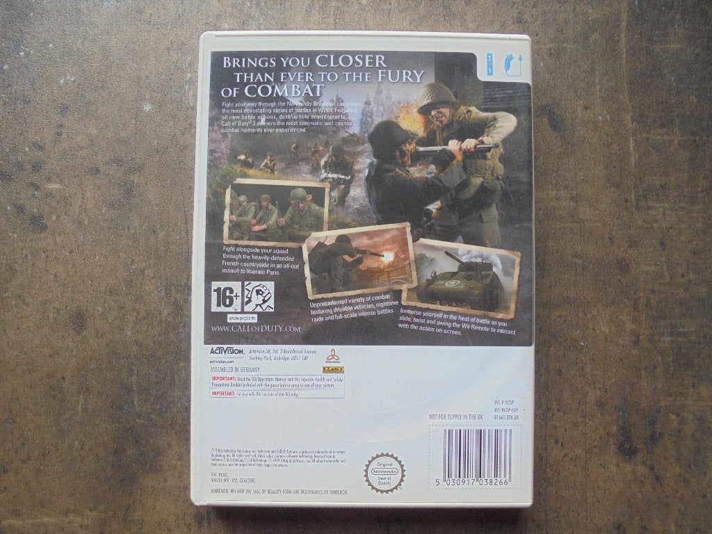 Call Of Duty 3 voor Wii (zie foto's), Games en Spelcomputers, Gebruikt, Shooter, 1 speler, Ophalen of Verzenden