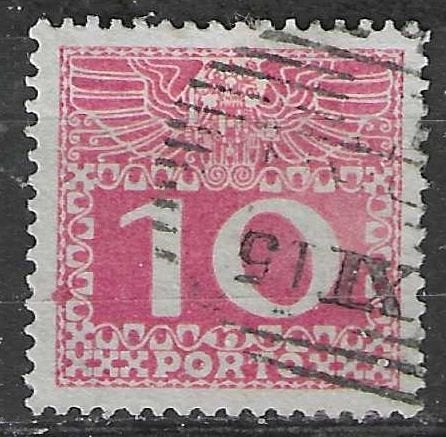 Autriche 1908 - Yvert 38TX - Timbre fiscal - 10 h. (ST), Envoi, Affranchi
