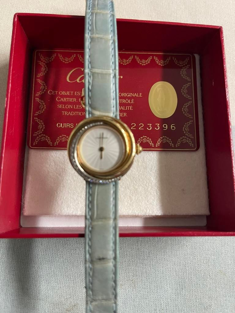 Montre cartier trinity diamants, Montre-bracelet, Cuir, Comme neuf, Or