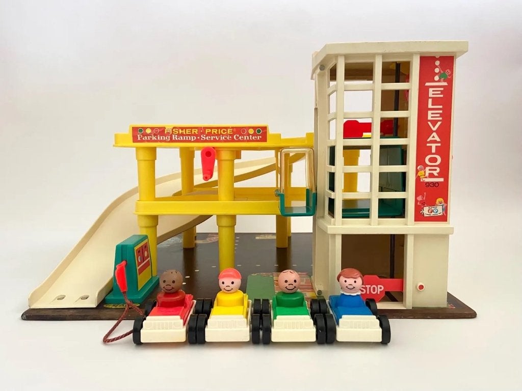 Vintage Fisher Price Action Garage #930 Parkeergarage, Ophalen of Verzenden, Gebruikt