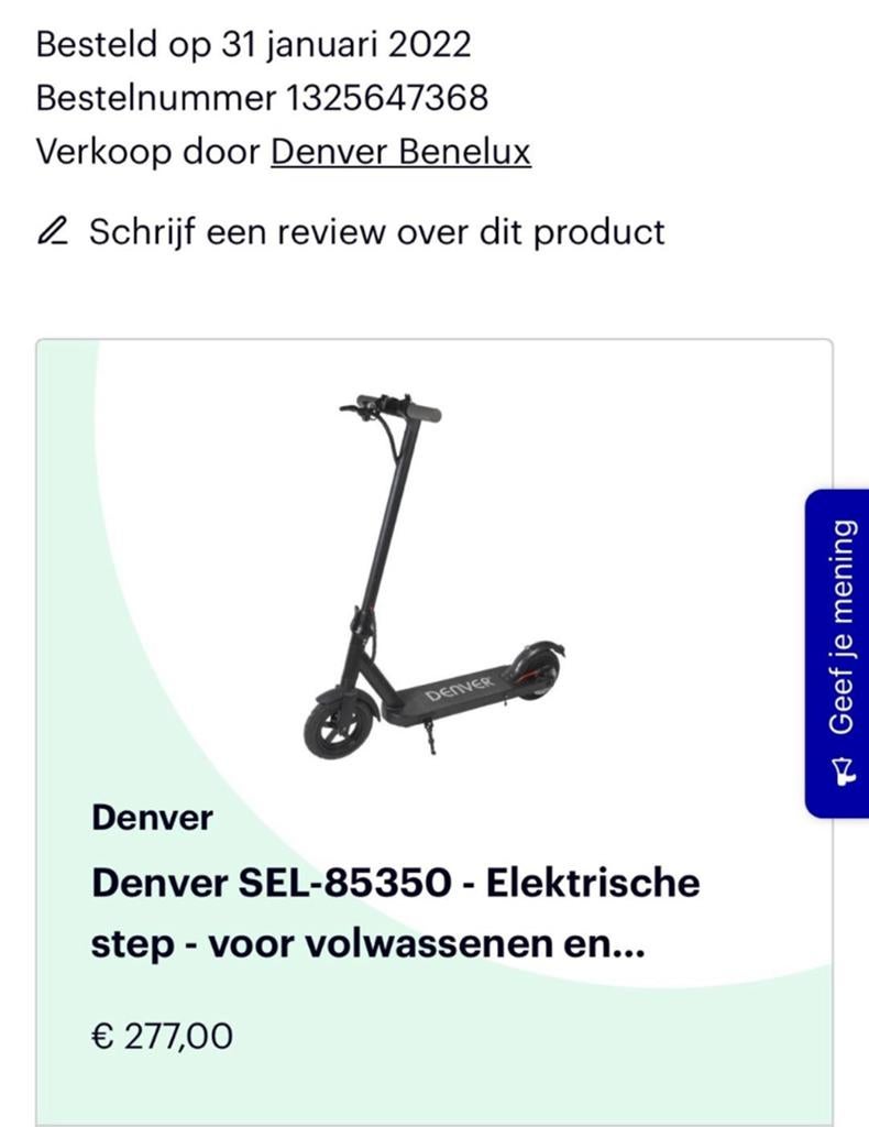Step Denver, Ophalen, Gebruikt, Elektrische step (E-scooter)